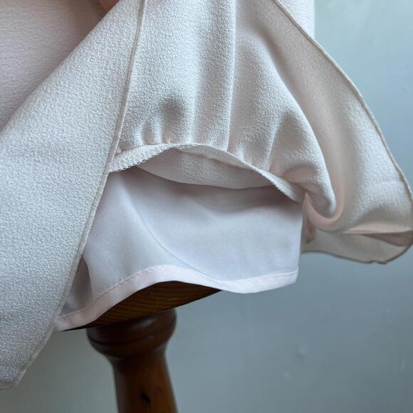 Karl Lagerfeld Paris Womens Blush Pink Shift Dress Size 2 Sleeveless Ruffle Trim - Picture 5 of 13